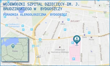 PORADNIA ALERGOLOGICZNA - WOJEWÓDZKI SZPITAL DZIECIĘCY IM. J. BRUDZIŃSKIEGO W  BYDGOSZCZY - CHODKIEWICZA 44,  BYDGOSZCZ