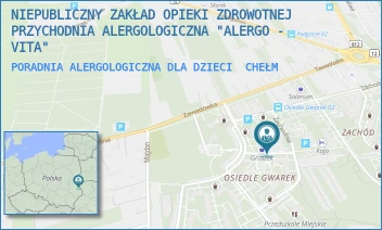 PORADNIA ALERGOLOGICZNA DLA DZIECI - NIEPUBLICZNY ZAKŁAD OPIEKI ZDROWOTNEJ PRZYCHODNIA ALERGOLOGICZNA "ALERGO - VITA" - ZACHODNIA 37,  CHEŁM