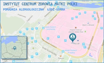 PORADNIA ALERGOLOGICZNA - INSTYTUT CENTRUM ZDROWIA MATKI POLKI - UL. RZGOWSKA 281/289,  ŁÓDŹ-GÓRNA