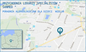 PORADNIA ALERGOLOGICZNA DLA DZIECI - PRZYCHODNIA LEKARZY SPECJALISTÓW " SANMED " - JOANNY ŻUBR 18,  WIELUŃ