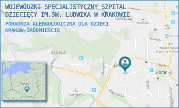 PORADNIA ALERGOLOGICZNA DLA DZIECI - WOJEWÓDZKI SPECJALISTYCZNY SZPITAL DZIECIĘCY IM.ŚW. LUDWIKA W KRAKOWIE - UL. STRZELECKA 2 - 2A,  KRAKÓW-ŚRÓDMIEŚCIE