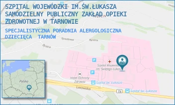 SPECJALISTYCZNA PORADNIA ALERGOLOGICZNA DZIECIĘCA - SZPITAL WOJEWÓDZKI IM.ŚW.ŁUKASZA SAMODZIELNY PUBLICZNY ZAKŁAD OPIEKI ZDROWOTNEJ W TARNOWIE - UL. LWOWSKA 178A,  TARNÓW
