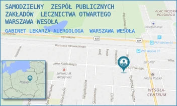 GABINET LEKARZA ALERGOLOGA - SAMODZIELNY  ZESPÓŁ PUBLICZNYCH  ZAKŁADÓW  LECZNICTWA OTWARTEGO WARSZAWA WESOŁA - JANA KILIŃSKIEGO 48,  WARSZAWA WESOŁA