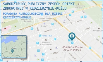 PORADNIA ALERGOLOGICZNA DLA DZIECI - SAMODZIELNY PUBLICZNY ZESPÓŁ OPIEKI ZDROWOTNEJ W KĘDZIERZYNIE-KOŹLU - UL. HARCERSKA 11,  KĘDZIERZYN-KOŹLE