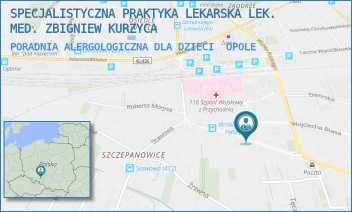 PORADNIA ALERGOLOGICZNA DLA DZIECI - SPECJALISTYCZNA PRAKTYKA LEKARSKA LEK. MED. ZBIGNIEW KURZYCA - UL. WALEREGO WRÓBLEWSKIEGO 38, OPOLE