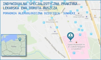 PORADNIA ALERGOLOGICZNA DZIECIĘCA - INDYWIDUALNA SPECJALISTYCZNA PRAKTYKA LEKARSKA EWA DOROTA HUSZCZA - SZPITALNA 60, SUWAŁKI