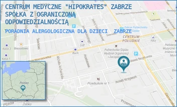 PORADNIA ALERGOLOGICZNA DLA DZIECI - CENTRUM MEDYCZNE "HIPOKRATES" ZABRZE SPÓŁKA Z OGRANICZONĄ ODPOWIEDZIALNOŚCIĄ - UL. WŁADYSŁAWA REYMONTA 42,  ZABRZE