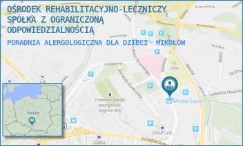 PORADNIA ALERGOLOGICZNA DLA DZIECI - OŚRODEK REHABILITACYJNO-LECZNICZY SPÓŁKA Z OGRANICZONĄ ODPOWIEDZIALNOŚCIĄ - UL. KATOWICKA 22,  MIKOŁÓW