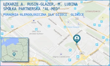 PORADNIA ALERGOLOGICZNA DLA DZIECI - LEKARZE A. RUSIN-GLAZER, M. LUBINA SPÓŁKA PARTNERSKA "AL-MED" - UL. TOSZECKA 18,  GLIWICE