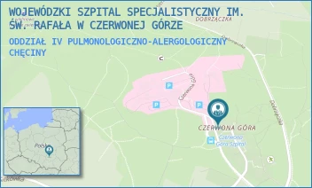 ODDZIAŁ IV PULMONOLOGICZNO-ALERGOLOGICZNY - WOJEWÓDZKI SZPITAL SPECJALISTYCZNY IM. ŚW. RAFAŁA W CZERWONEJ GÓRZE - CZERWONA GÓRA 10,  CHĘCINY