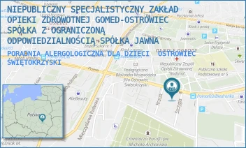 PORADNIA ALERGOLOGICZNA DLA DZIECI - NIEPUBLICZNY SPECJALISTYCZNY ZAKŁAD OPIEKI ZDROWOTNEJ GOMED-OSTROWIEC SPÓŁKA Z OGRANICZONĄ ODPOWIEDZIALNOŚCIĄ SPÓŁKA JAWNA - POLNA 9F,  OSTROWIEC ŚWIĘTOKRZYSKI