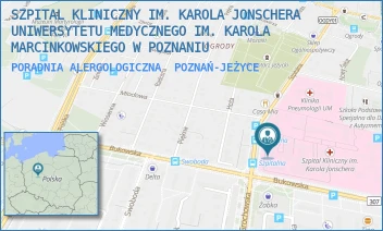 PORADNIA ALERGOLOGICZNA - SZPITAL KLINICZNY IM. KAROLA JONSCHERA UNIWERSYTETU MEDYCZNEGO IM. KAROLA MARCINKOWSKIEGO W POZNANIU - SZPITALNA 27/33,  POZNAŃ-JEŻYCE